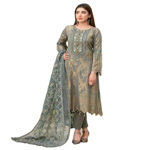Tawakkal-ropa de fiesta cosida, traje de 3 piezas de Jacquard Banarsi Lawn, marca de volumen, TALIA, costura personalizada para todos los tamaños - Product Image 1