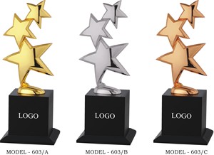 Premium Metal Golden Star Dial Elegant Office Desk Decor Luxury Silver Brown Gold Plated Corporate Aspiration Centerpiece - Product Image 3