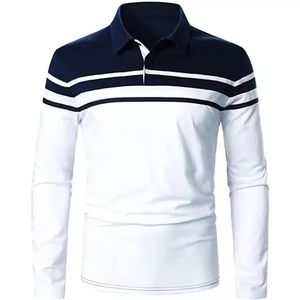 Camiseta de punto de manga corta para hombre, cuello redondo, corte regular, informal, blanca, azul marino, con rayas en contraste, diseño oversize - Product Image 6