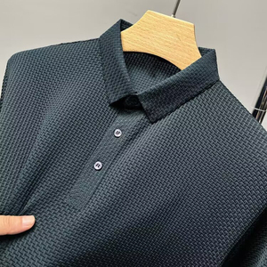 Men Polyester <b>Short</b> <b>Sleeve</b> <b>Button</b>-<b>Up</b> Shirt Knitted Printed Solid ODM Anti-Wrinkle Casual Wear Custom Logo Front GLOWING NEON - Product Image 5