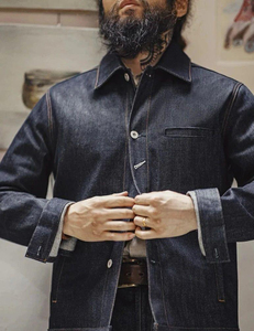2026 High Quality <b>Men's</b> Dark Blue Denim <b>Jacket</b> Workwear Style Breathable Regular Fit Autumn Wear Casual <b>Men's</b> <b>Jacket</b> - Product Image 5