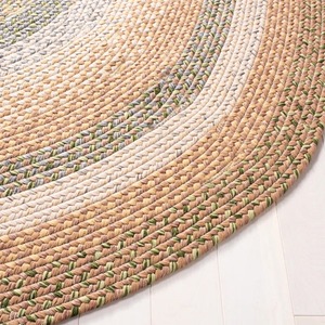 Alfombra Ovalada de Fibra Natural Trenzada, Estilo Rústico, con Base Antideslizante para Sala de Estar - Product Image 5