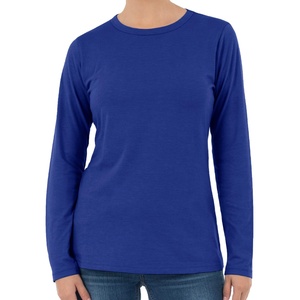 Camiseta de manga larga para mujer, camisa personalizada 100% de algodón, lisa, de manga larga - Product Image 2