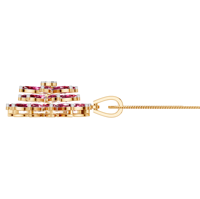 Pendentif tendance en grappe de rubis naturels, or massif 9k 14k 18k avec diamants naturels, plaqué rhodium, bijoux fins pour femmes