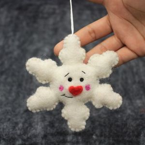 Handmade Felt Snowflake Hanging Ornament for Christmas Tree Decoration - Product Image 4