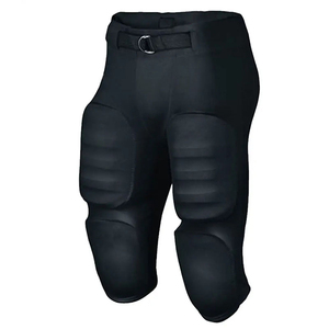 Men's <b>Magenta</b> Padded American Football Pants With Belt Closure Fitted Athletic Fit All Seasons Solid Color Polyester Material - Product Image 6