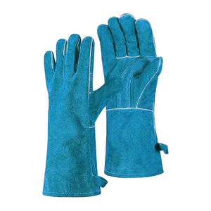 Guantes de Soldadura de Cuero Vacuno Resistentes para Trabajo Industrial de Construcción, Protección Contra Impactos, Cómodos Guantes de Trabajo para Soldador - Product Image 1
