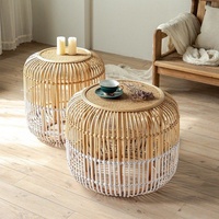 Table en rotin en bois au design moderne et table basse en rotin, table d'appoint en rotin quantité minimale de commande 20 Ps pour meubles de salon et de chambre à coucher de luxe