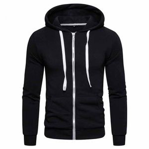 Men's Winter Warm Anti-Shrink Knitted Zip Hoodie with Hooded 100% Cotton Fleece Zipper Design for Outdoor Activities - Product Image 4