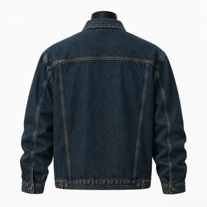 Veste en jean personnalisée pour homme, denim foncé, style vintage, veste en jean trucker, fabricant OEM ODM - Product Image 2