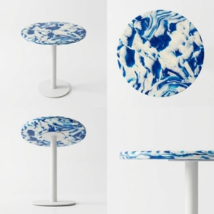 Mesa de Comedor de Plástico Reciclado 4GoodThings, Diseño Moderno, Impermeable, Duradera, Ecológica, Apilable, con Marco Metálico, Fácil de Montar - Product Image 4