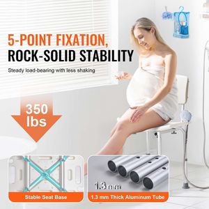 "Adjustable <b>Shower</b> <b>Chair</b> with Backrest Non-Slip Design Lightweight for Bathtub and <b>Shower</b> Use" - Product Image 2