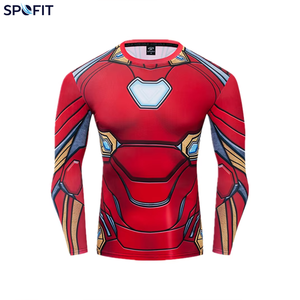 Quick Dry Long Sleeve Superhero Sports <b>shirt</b> <b>Compression</b> Gym With 3d Sublimation Designs Sports Group Rashguards - Product Image 1