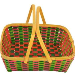 Cesta de almacenamiento de bambú multicolor india con asa para guardar frutas, verduras y otras decoraciones de mesa a precio de mayoreo. - Product Image 4