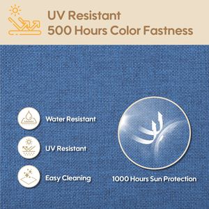 Juego de cojines para muebles de patio exterior, color azul marino, 24x24 pulgadas, juego de cojines para asiento profundo, fundas extraíbles impermeables resistentes a la decoloración - Product Image 3