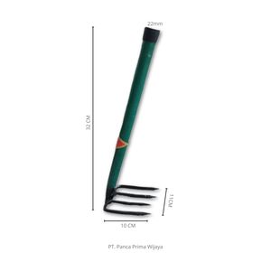 Rastrillo de Jardín Mini con 4 Púas de 8mm de Longitud, Cabeza de Acero Fundido Endurecido, Mango de Tubo de Acero |   Uso intensivo para agricultura y jardinería - Product Image 1