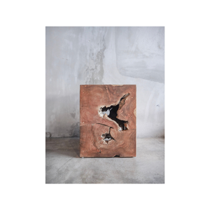 Tabouret cube Saturne en bois de Suar massif naturel personnalisé, table d'appoint pour un salon minimaliste de luxe, décoration d'intérieur - Product Image 4