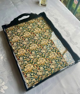 Plateau en bois de qualité supérieure avec motif floral imprimé en émail pour événements spéciaux, cuisine et service à domicile - Fabricant de produits - Product Image 1