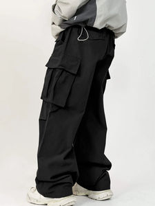 Pantalon cargo pour homme à taille élastiquée, en mélange de lin doux, léger et respirant, coupe décontractée, idéal pour l'été et la plage - Product Image 3