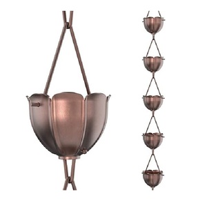 Chaîne de pluie décorative tendance pour extérieur, en métal, remplacement de gouttière, pour jardin, taille, forme et couleur personnalisables - Product Image 6