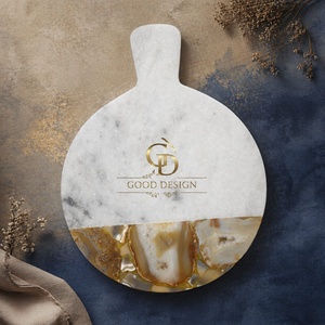 Planche à découper en marbre 12 "de haute qualité avec conception en pierre d'agate pour hacher et servir du fromage au prix de gros de l'Inde - Product Image 1