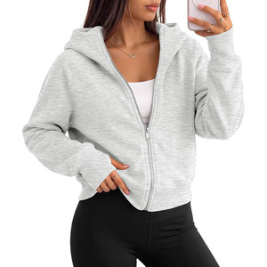 Womens Zip Up Hoodies Cropped <b>Jackets</b> Fall Clothes 2026 | Hooded Lightweight Fleece - Product Image 1