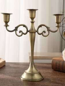 Handcrafts Brass Candle Holder 3 Arms Customizable Designs Durable <b>Candelabra</b> Gold Finish High Quality Candle Stand for Wedding - Product Image 6