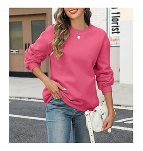 Nouveau design, sweat-shirt en coton pour femme, col rond, manches longues, épaules tombantes, uni, confortable, décontracté, fabriqué au Bangladesh - Product Image 4