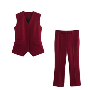 Conjuntos de chaleco de bolsillo y pantalones Harem de primavera para mujer, conjunto de ropa de trabajo convertible urbano de 2 piezas personalizado, ropa de calle europea 2026 - Product Image 1