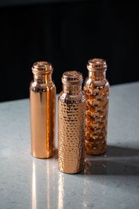 New Arrival Black Honeycomb Copper Water Bottle Handmade Designer Ayurveda Drinkware For Home Travel Use - Product Image 5
