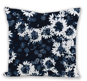 Modern Printed Navy <b>Blue</b> White Abstract Pattern 100% Cotton <b>Cushion</b> <b>Cover</b> Screen Printing Style Washable & Anti- Home Decor - Product Image 4
