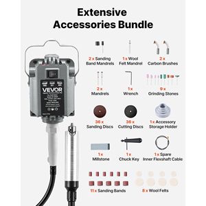 Smerigliatrice Elettrica a Albero Flessibile da 125W 18000RPM con 112 Accessori Utensili Rotanti e Controllo a Pedale, Strumento per Intaglio Sospeso e Accessori - Product Image 4