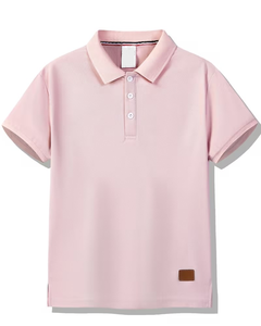 Customized Brand Green Striped Knitted Short Sleeve Polo Shirt Boys Casual Wear White Collar Eco-Friendly Breathable 160g Quick - Product Image 3
