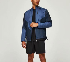 Conjunto de Chaqueta Cortavientos Impermeable con Capucha y Pantalones Cortos, Diseño Personalizado al por Mayor, 2 Colores, Casual para Exteriores - Product Image 1