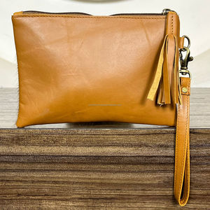 New Arrival Luxury Hair On Cowhide Leather Wristlet Clutch Wallet for Women Floral Hand Tooled Leather Western Boho Zipper Purse - Product Image 5