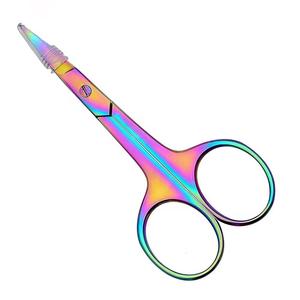 Ciseaux à manucure arc-en-ciel en acier inoxydable, lame tranchante, poignée ronde, coupe-cuticules portable, outils de beauté pour adultes - Product Image 4