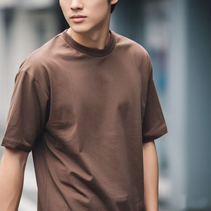 High Quality Custom Screen Printing Short Round Neck <b>Tshirt</b> Blank 100% Cotton Plain 100% cotton T-shirt for men loose fit - Product Image 2