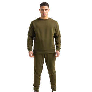 Ensemble de survêtement pour homme, coupe ample, à capuche, color block, matelassé, 100% coton, coupe-vent, léger, réversible, décontracté, tendance, hiver - Product Image 2