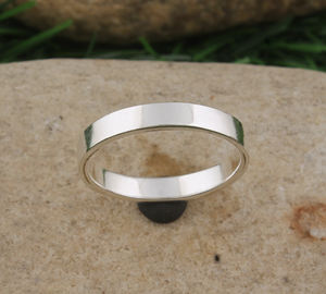 Anillo Sencillo de Plata de Ley 925, Anillo Apilable de Turquesa Hecho a Mano, Anillo Minimalista de Alto Pulido para Boda - Product Image 1