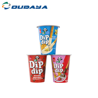 130Ml 100g Tina de plástico desechable personalizada Galleta Chocolate Queso Taza Dip