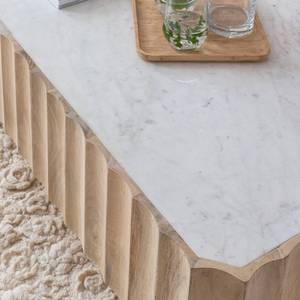 Table basse rectangulaire Vandana Aston Falcon en bois de manguier et marbre blanc - Product Image 2