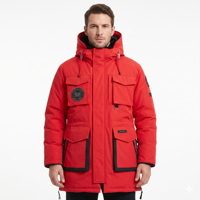 Parka d'hiver rouge personnalisée pour homme, très demandée, service OEM, avec col montant, coupe-vent, imperméable, respirante, coque épaisse