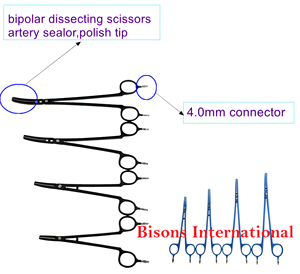 BISONS Instrumentos Quirúrgicos Vasculares Profesionales de Alta Calidad, Tijeras Bipolares, Pinzas Hemostáticas Curvas, Herramientas Quirúrgicas - Product Image 1