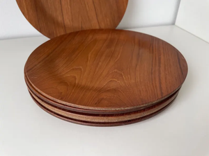 Juego de Platos de Madera de Nogal Tallados a Mano: Decoración de Cocina Estilo Rústico - Product Image 6