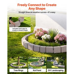 Kit da Giardino Senza Scavo da 4,7 m, Blocchi per Bordi Paesaggistici Effetto Pietra per Prato, Aiuole e Giardini, Confezione da 4 con Ogni Sezione - Product Image 3