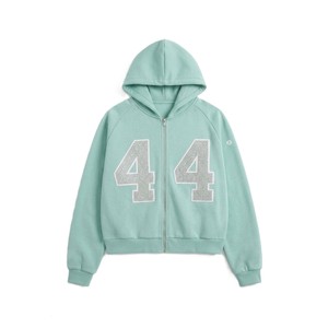 Wholesale Custom Rhinestone Zip Up Hoodies Heavyweight 400gsm Cotton Boxy Fit Streetwear <b>Top</b> Quality Men Hoodie Manufacturer - Product Image 5
