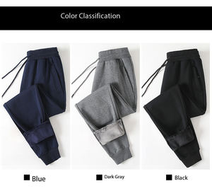 Pantalon de survêtement en coton épais et chaud pour homme, doublé polaire, broderie logo personnalisée OEM, prix usine Chine Bangladesh - Product Image 5