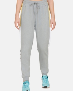 Pantalon de survêtement pour femme avec bande latérale jaune et blanche, taille élastique avec cordon de serrage, joggers décontractés en tissu tricoté respirant, collection Printemps - Product Image 4