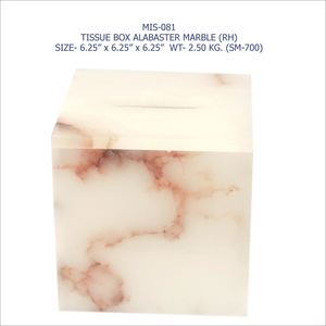 MAE Premium Square Alabaster Tissue Holder Indian Handmade Custom Branding Tailored Size Luxury Hotel Restaurant Eco-friendly - Product Image 2