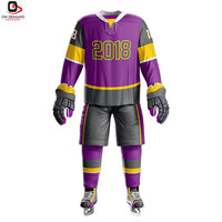 Uniforme de Hockey sobre Hielo Hecho en Fábrica, 100% Poliéster, Transpirable, Ligero, Duradero, Calidad Premium, Fácil de Mantener, Personalizable
